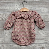 LS Bodysuit Scallop Neck Flowers 3-6M