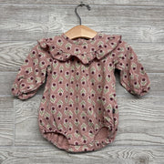 LS Bodysuit Scallop Neck Flowers 3-6M