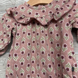 LS Bodysuit Scallop Neck Flowers 3-6M