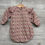LS Bodysuit Scallop Neck Flowers 3-6M