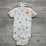 NEW 3 Pk Bodysuit Eggs, Avacado & Bananas 18M