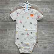 NEW 3 Pk Bodysuit Eggs, Avacado & Bananas 18M