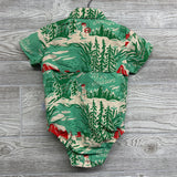 Laguna Madre Short Sleeve Onesie Snowman, Trees, Hunting Blinds 6-9M