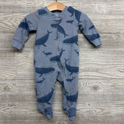 Waffle Knit Sleeper Whales 6M