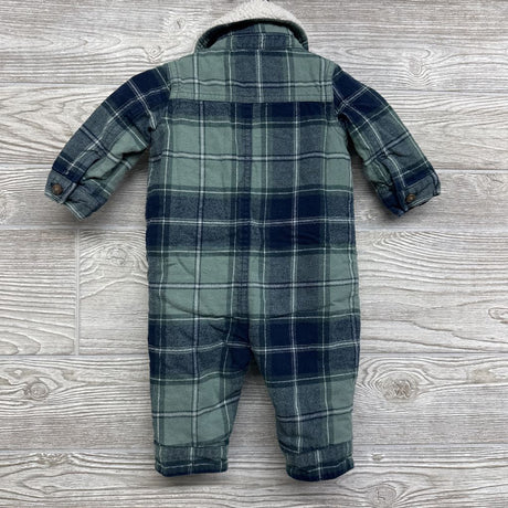 Fleece Plaid Outfit Sherpa Collar 6M