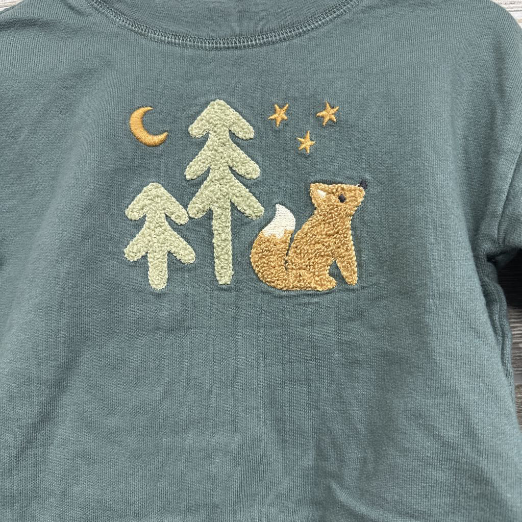 French Terry Sweatshirt Fox & Trees 12M