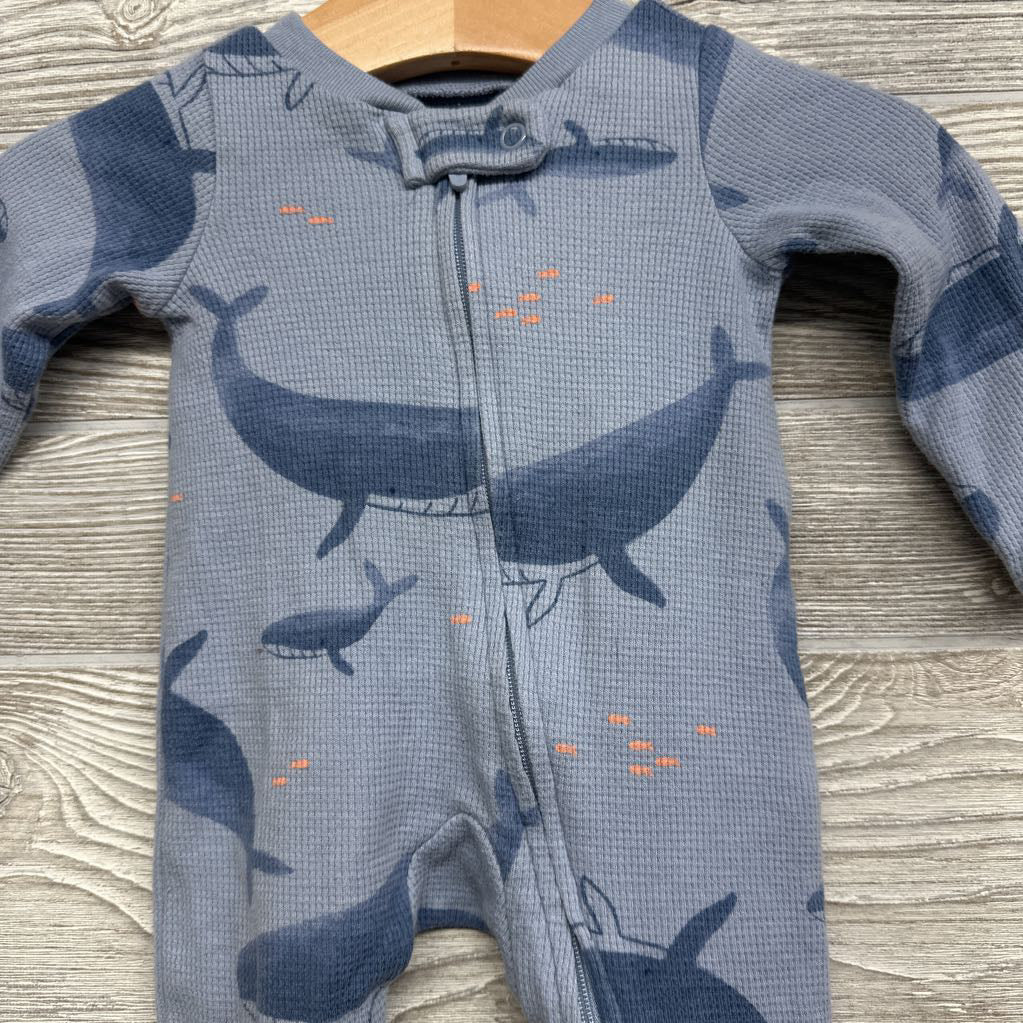 Waffle Knit Sleeper Whales NB