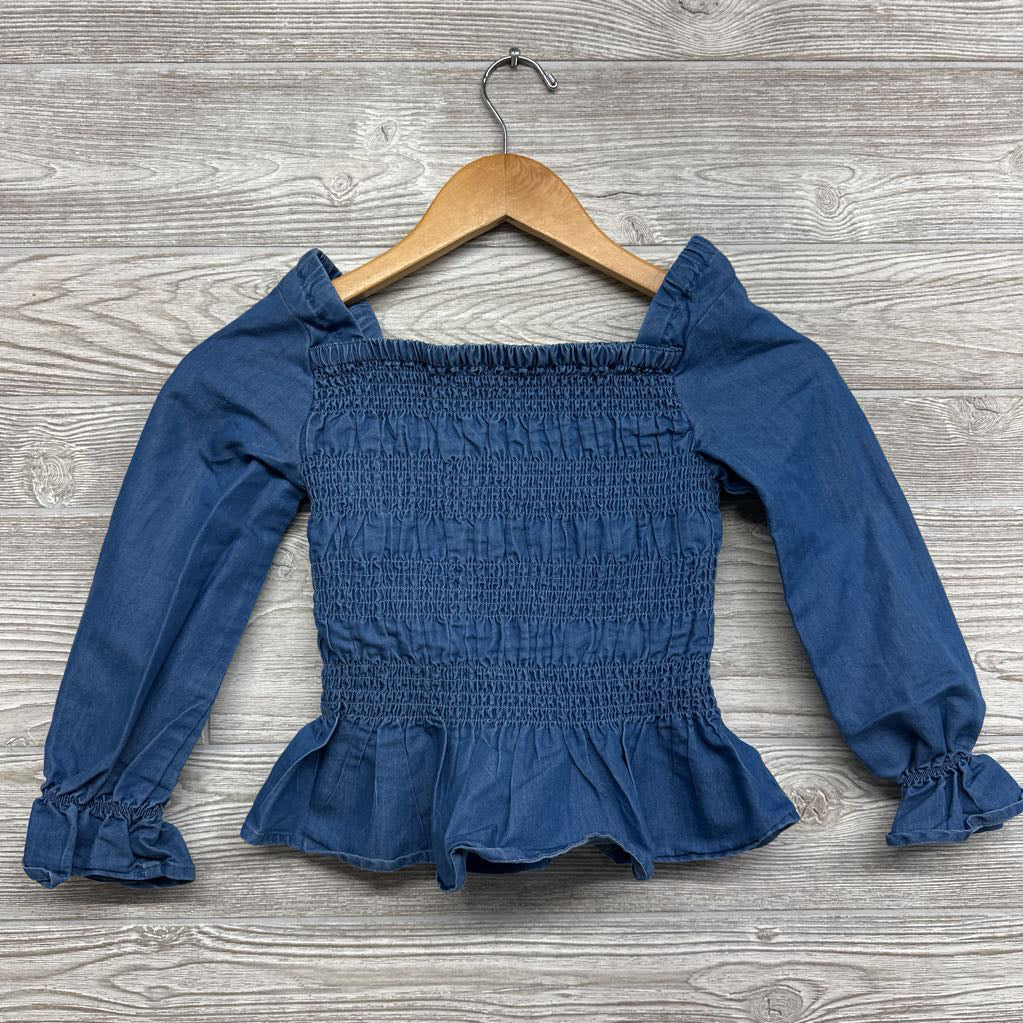 Chambray Smocked LS Shirt 6-6x