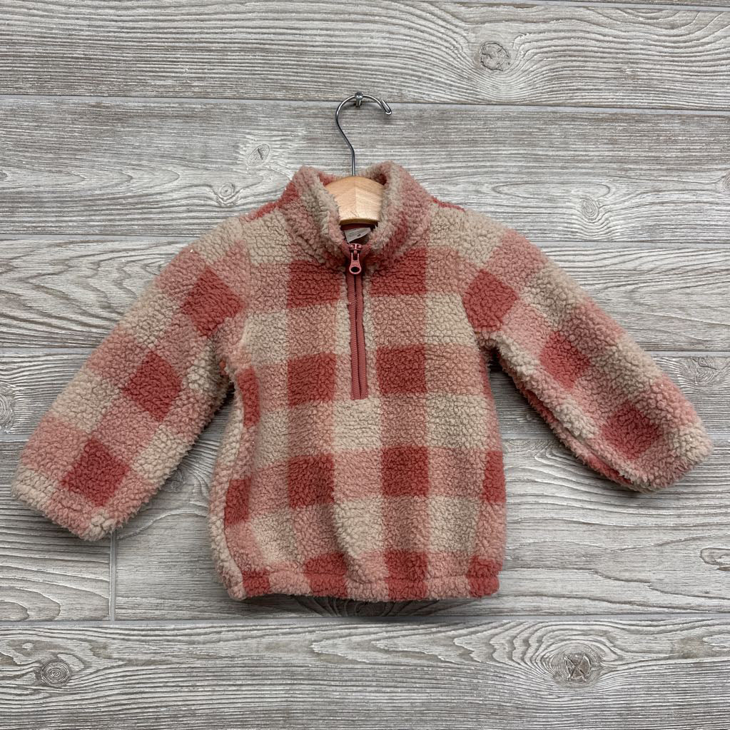1/4 Zip Sherpa Pullover Gingham 18M