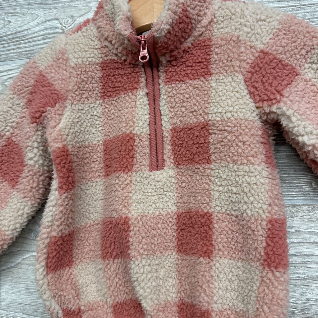 1/4 Zip Sherpa Pullover Gingham 18M