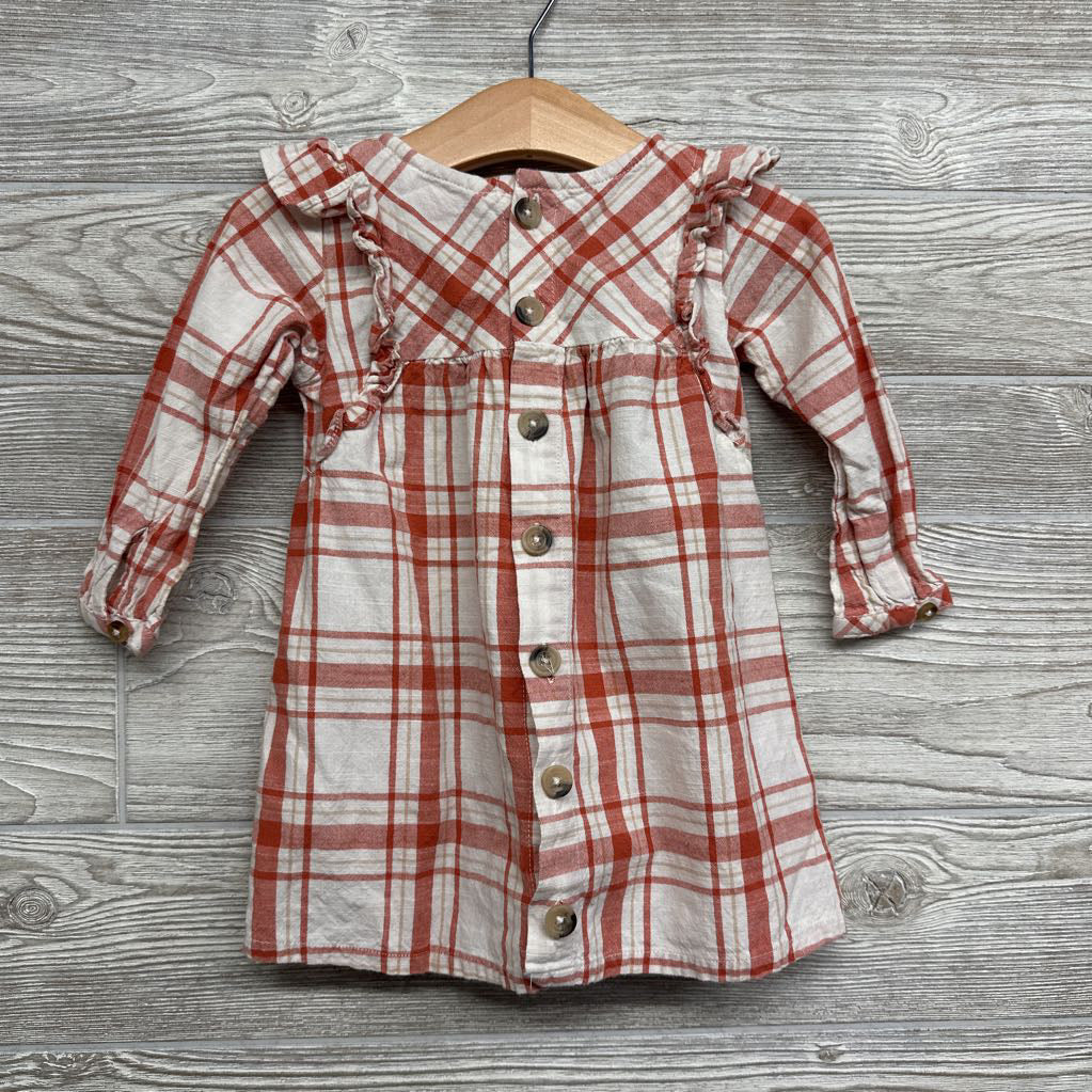 Plaid LS Dress 18-24M