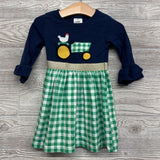 LS Dress Gingham Tractor & Skirt 2t