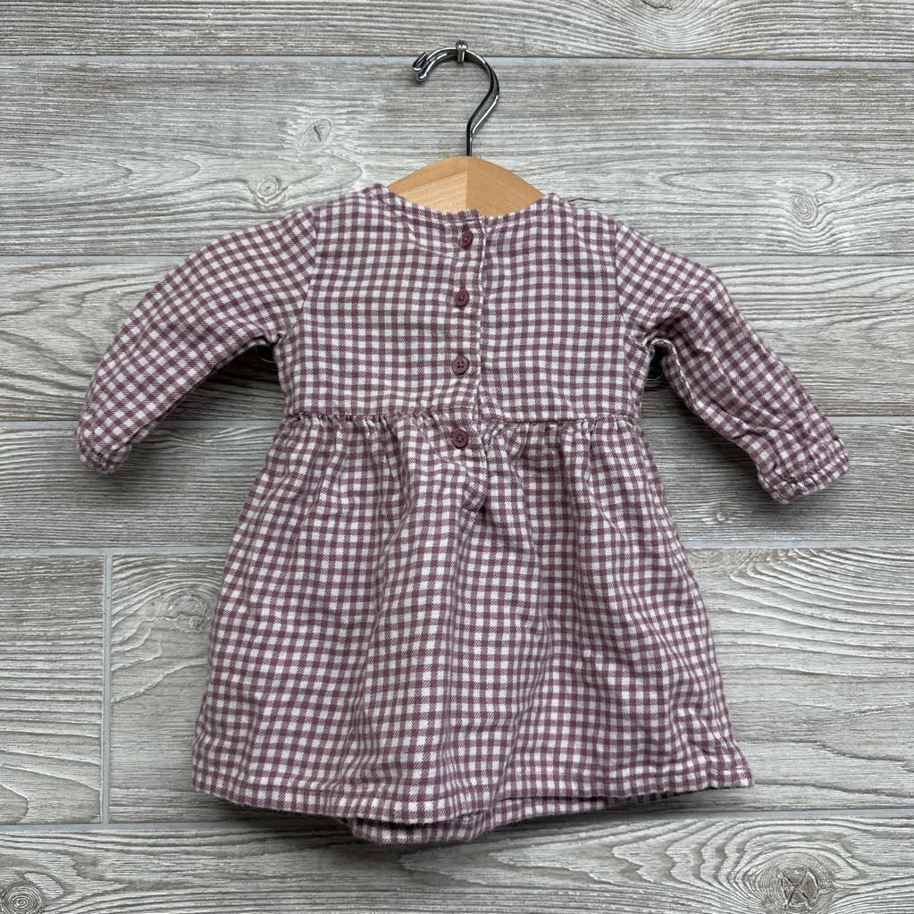 Sweater Gingham LS Dress & Bloomers 3M