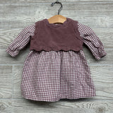Sweater Gingham LS Dress & Bloomers 3M