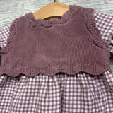 Sweater Gingham LS Dress & Bloomers 3M