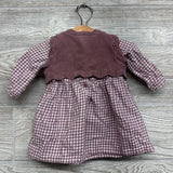 Sweater Gingham LS Dress & Bloomers 3M
