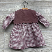 Sweater Gingham LS Dress & Bloomers 3M