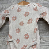 Ribbed LS Bodysuit & Pants Flowers 0-3M