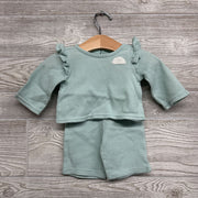Waffle Knit Shirt Cloud W/ Ruffles & Pants Nb