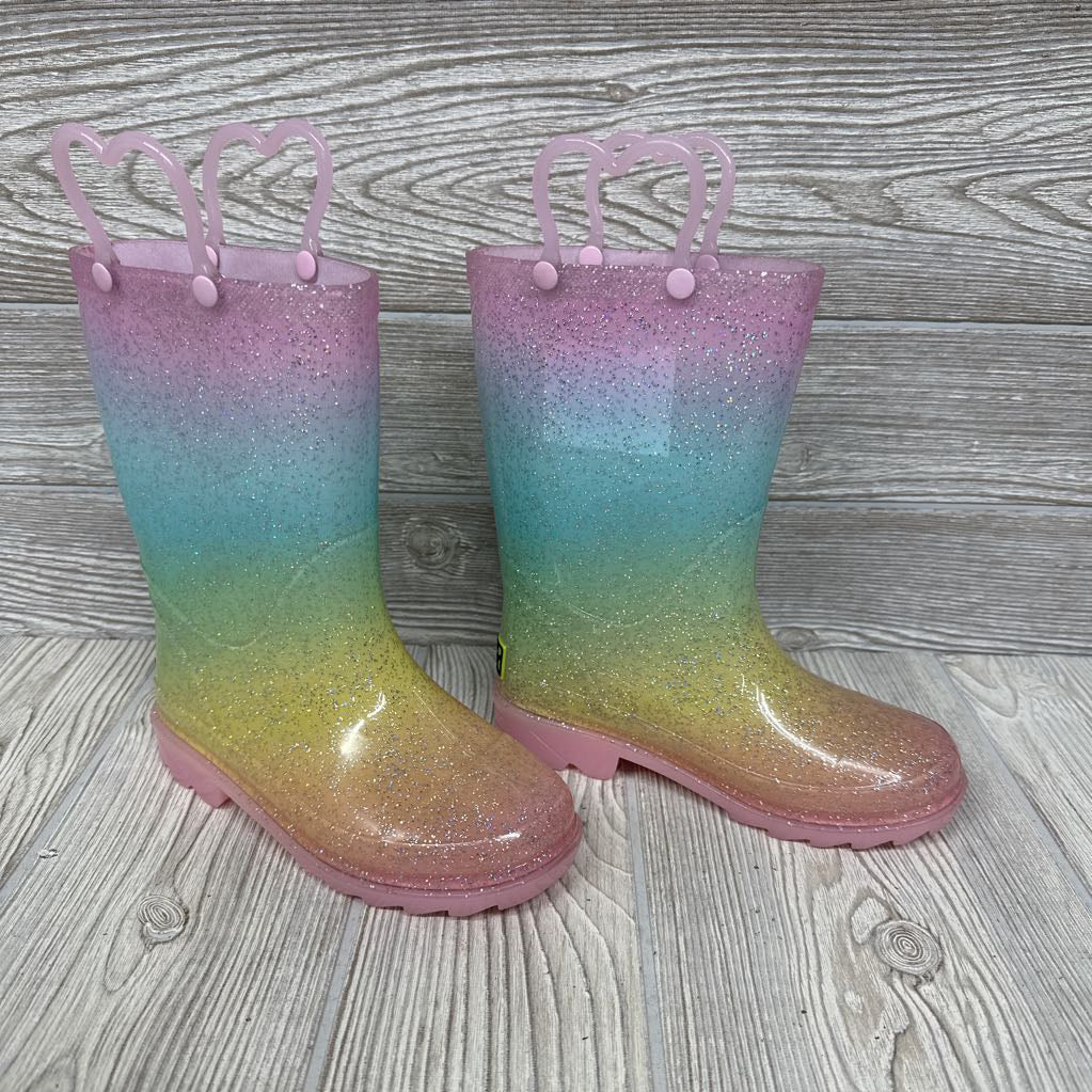 Glitter Ombre Light Up Rain Boots 11c