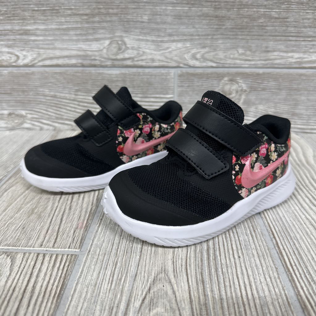 Star Runner Velcro Shoes Flowers 7c