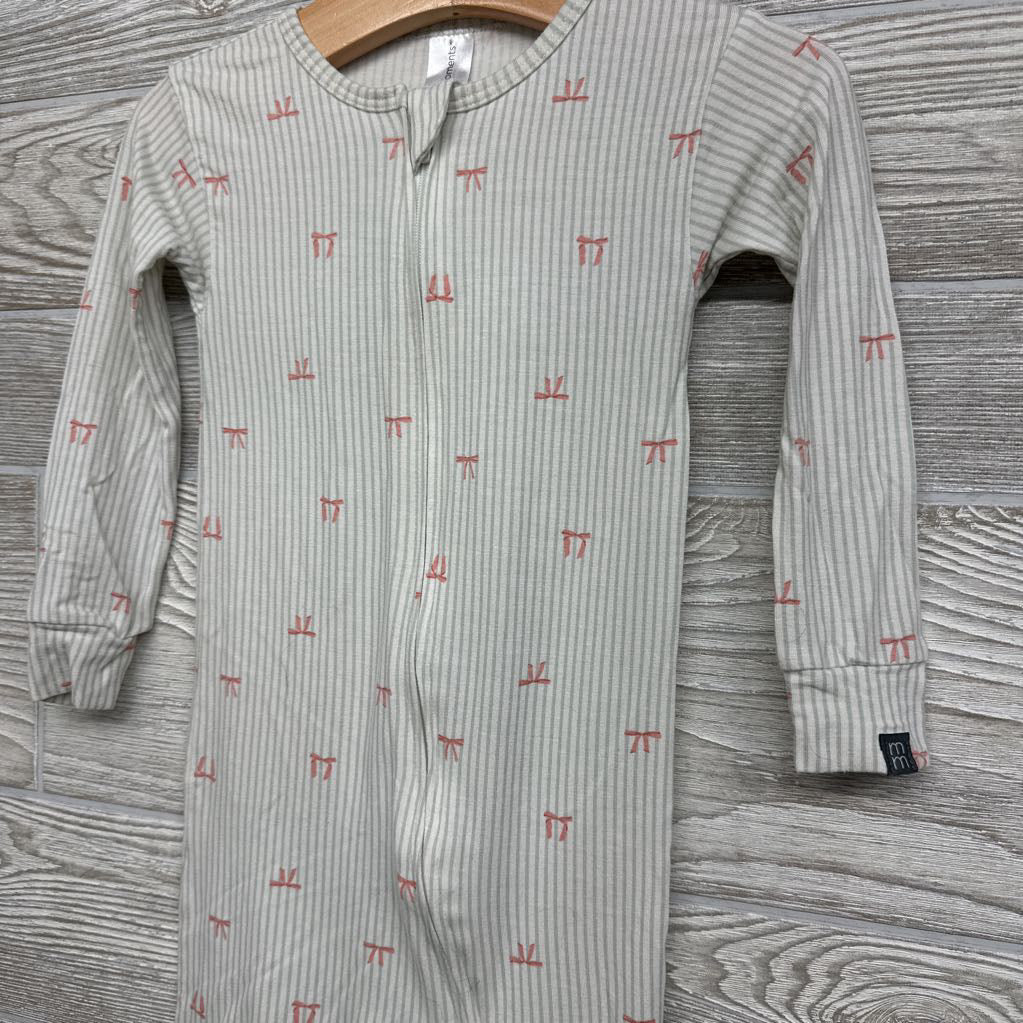 Bamboo Footless Sleeper Stripes & Bows 2t