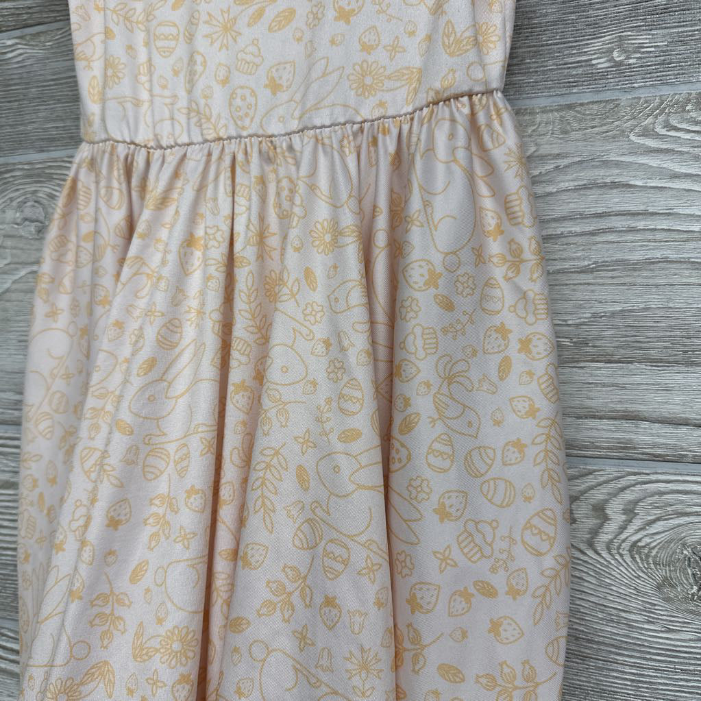 Flutter Sleeve Dress Rabbit, Eggs, Flowers 2t