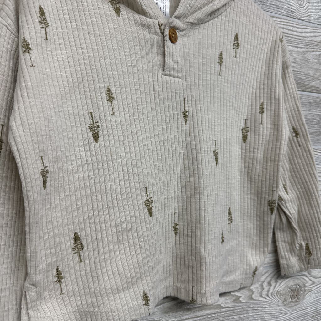 Ribbed Hooded Shirt Trees 3t