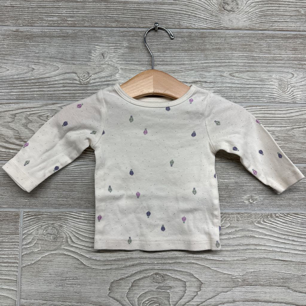 Textured Overalls Ruffle & LS Shirt Hot Air Balloons 3M