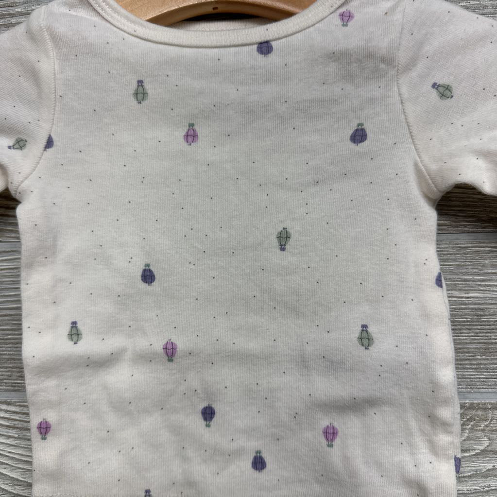 Textured Overalls Ruffle & LS Shirt Hot Air Balloons 3M