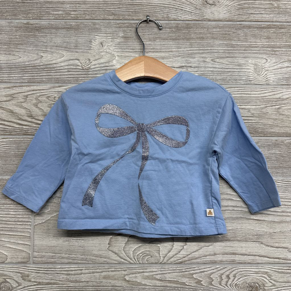 LS Shirt Glitter Bow 12-18M