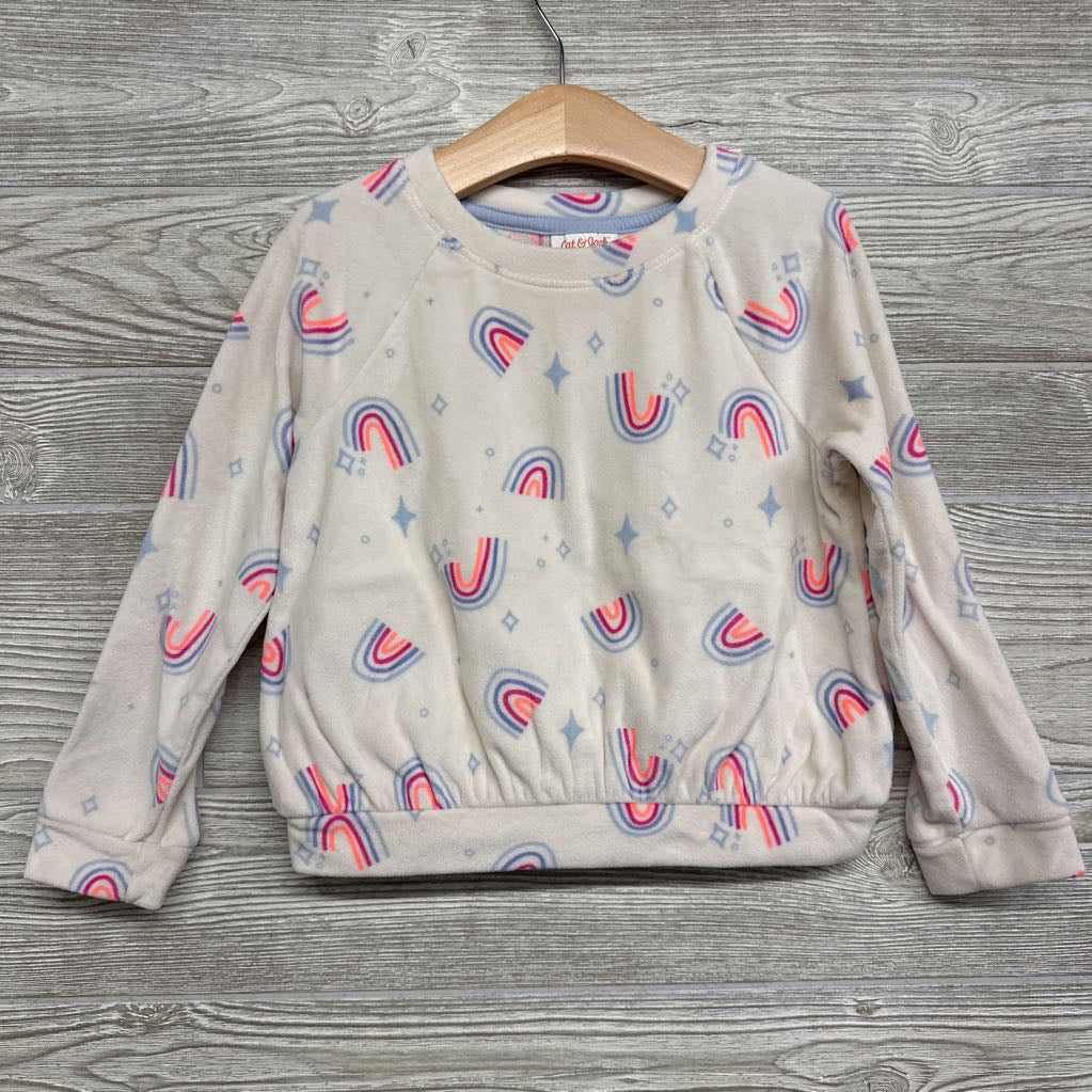 Plush Crewneck Rainbows 5t