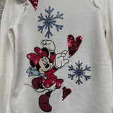 NEW Hacci Shirt Ruffle Shoulder Glitter Minnie Mouse & Sequins Hearts 6