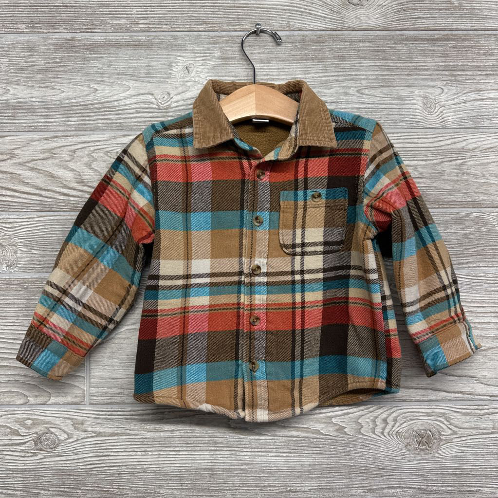 Fleece Lined Plaid Button Up Shirt 3t