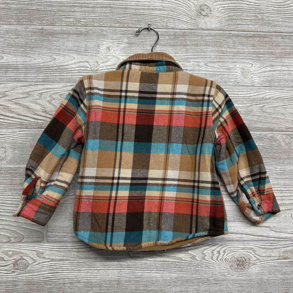 Fleece Lined Plaid Button Up Shirt 3t