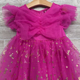 Tulle Dress Metallic Logos & Stars 4t