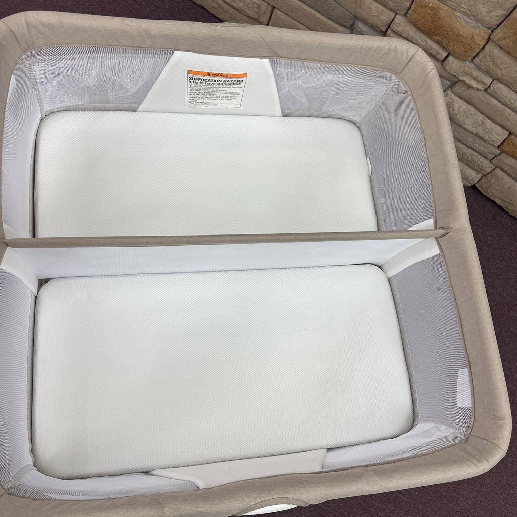 Bondi Beechwood Twin Bassinet with PureAir Breathable Mesh Sheet