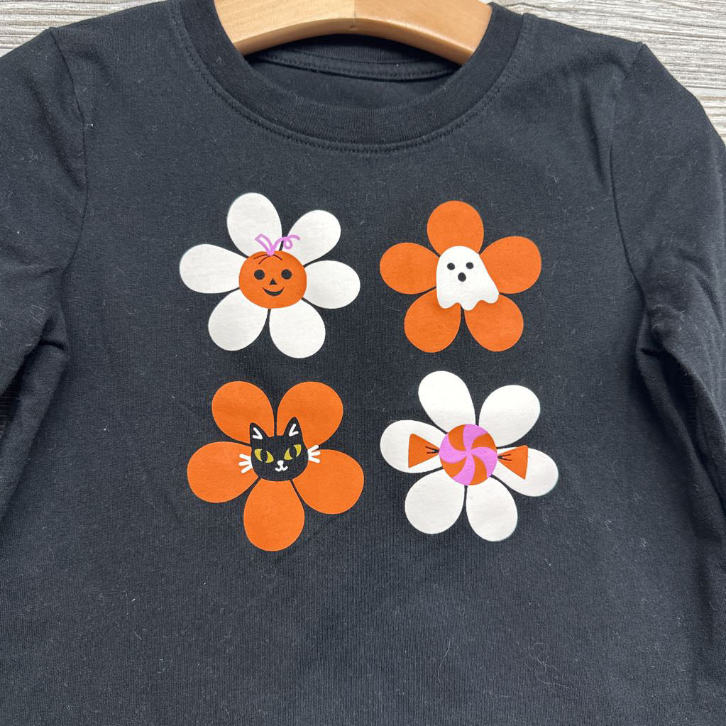 LS Shirt Flowers Ghost, Pumpkin 3t