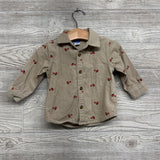 Corduroy Button Up Shirt Red Truck 6-12M