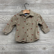 Corduroy Button Up Shirt Red Truck 6-12M