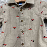 Corduroy Button Up Shirt Red Truck 6-12M