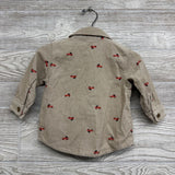 Corduroy Button Up Shirt Red Truck 6-12M