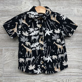 Button Up SS Shirt Trees, Giraffe, 6-12M