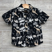 Button Up SS Shirt Trees, Giraffe, 6-12M