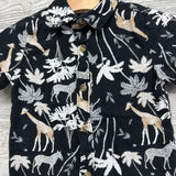 Button Up SS Shirt Trees, Giraffe, 6-12M