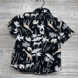 Button Up SS Shirt Trees, Giraffe, 6-12M