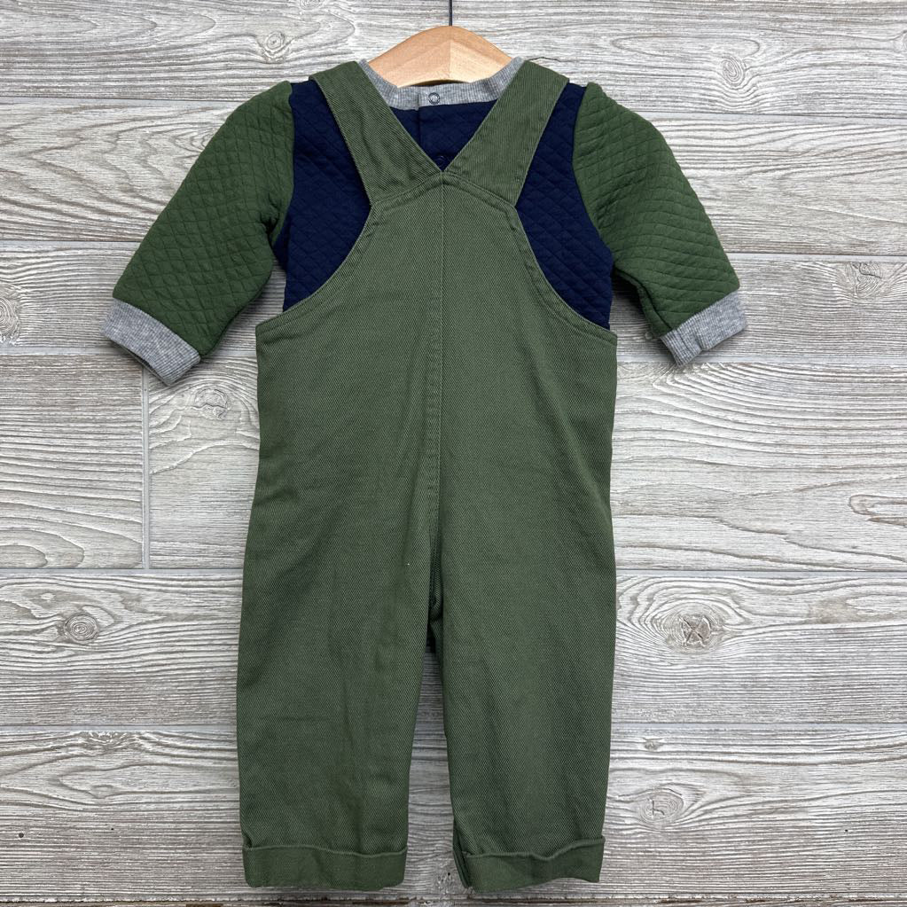 Overalls Footballs & Quilted Crewneck 9M