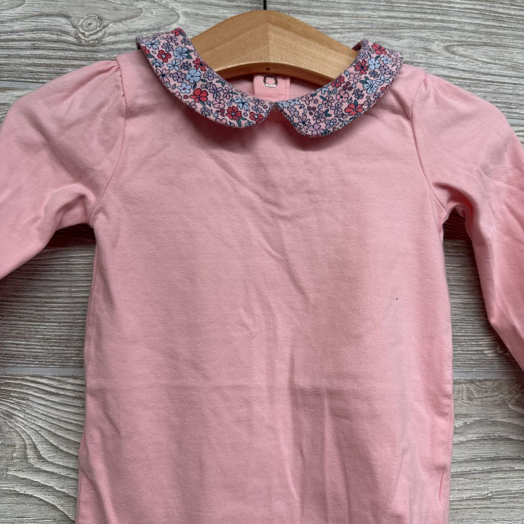 Bodysuit Floral Scallop Neck 6-9M