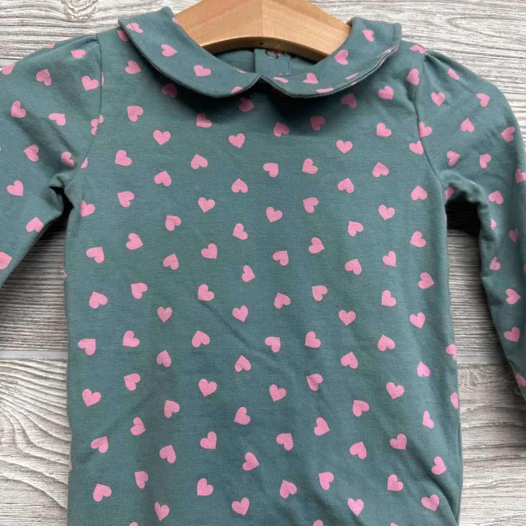 Bodysuit Scallop Neck Hearts 6-9M