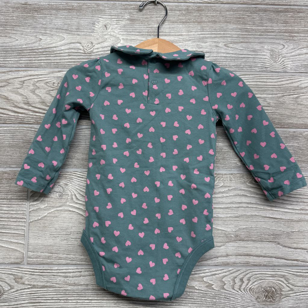Bodysuit Scallop Neck Hearts 6-9M